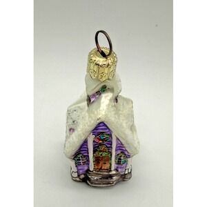 Christopher Radko Little Gem Church Christmas Ornament Small Glass Glitter